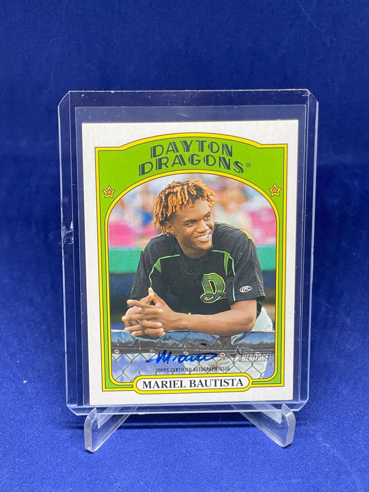 MARIEL BAUTISTA 2021 TOPPS HERITAGE MINORS ON CARD AUTO PROSPECT
