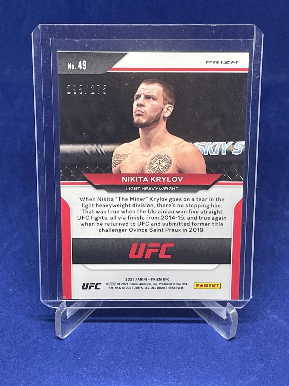 NIKITA KRYLOV 2021 PANINI PRIZM UFC RED PRIZM #D 95/275