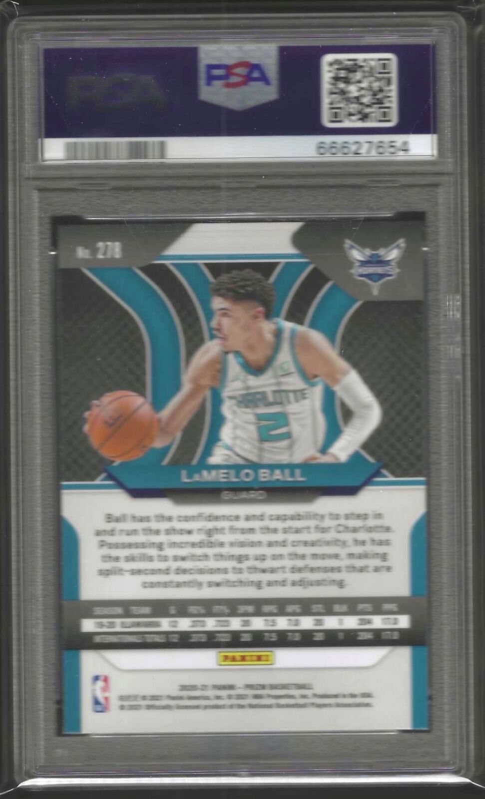 LAMELO BALL 2020-21 PANINI PRIZM ROOKIE RC #278 PSA 10 GEM MINT