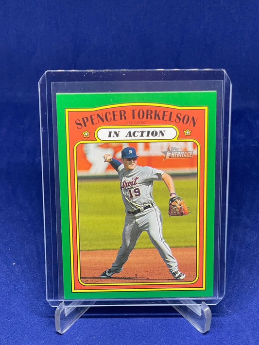 SPENCER TORKELSON 2021 TOPPS HERITAGE MINORS IN ACTION GREEN PROSPECT #D 41/75