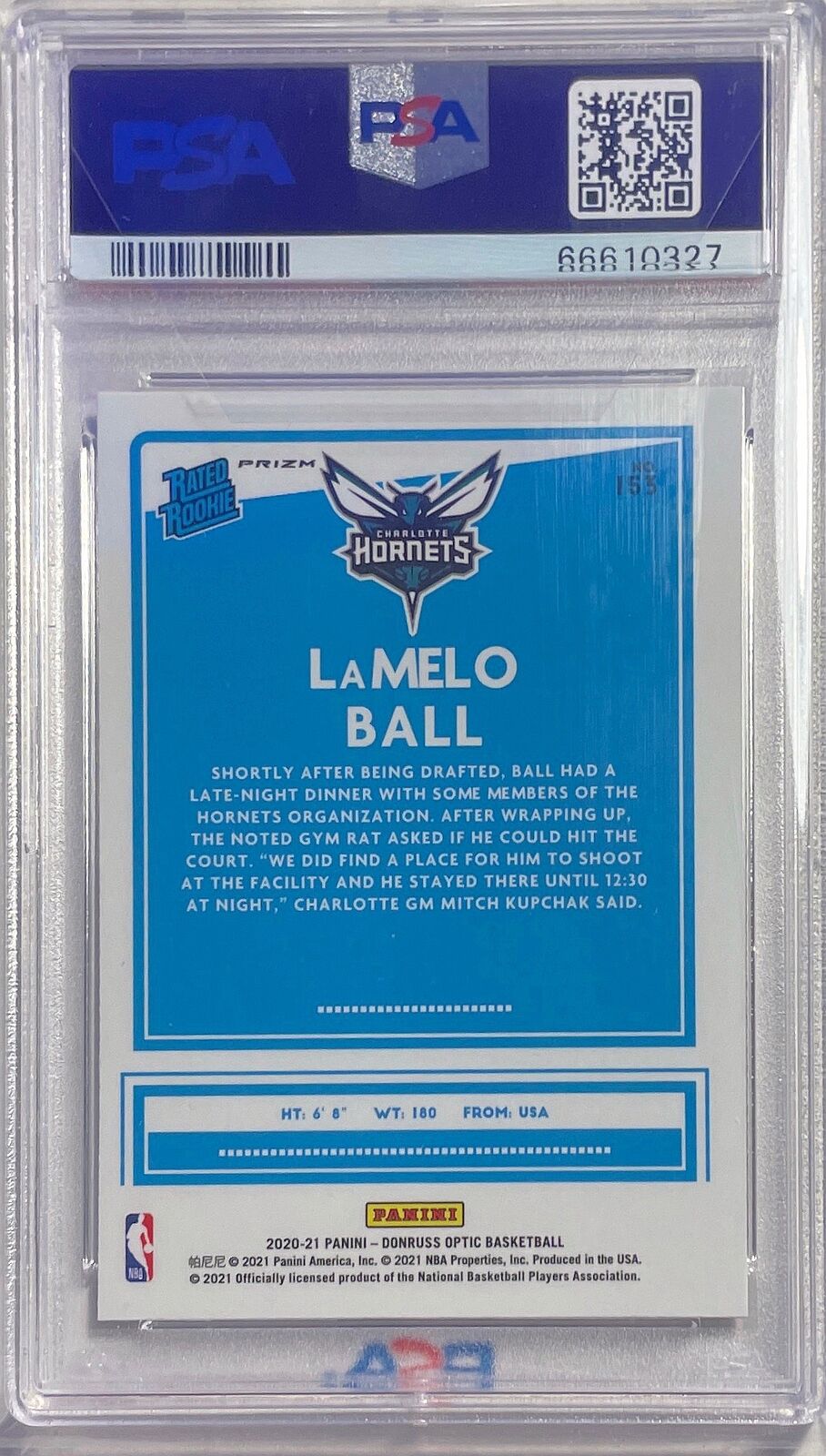LAMELO BALL 2020-21 DONRUSS OPTIC TARGET BOX SET HOLO PRIZM ROOKIE RC #153 PSA 9