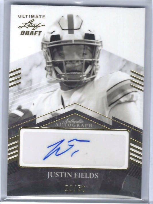 JUSTIN FIELDS 2021 LEAF ULTIMATE LEAF DRAFT ROOKIE AUTO RC #D 21/50