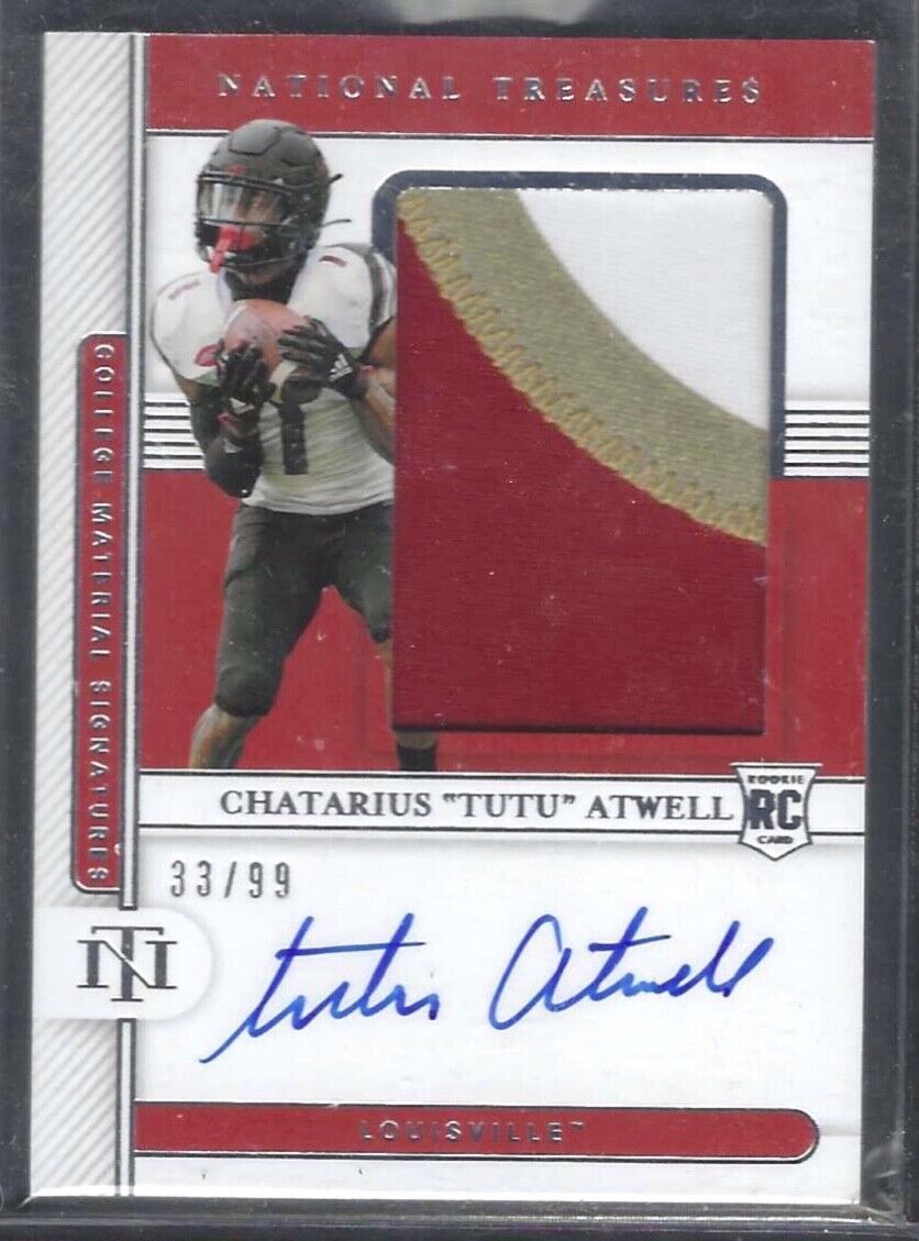 CHATARIUS "TUTU" ATWELL 2018 NATIONAL TREASURES ROOKIE PATCH AUTO RC #D 33/99