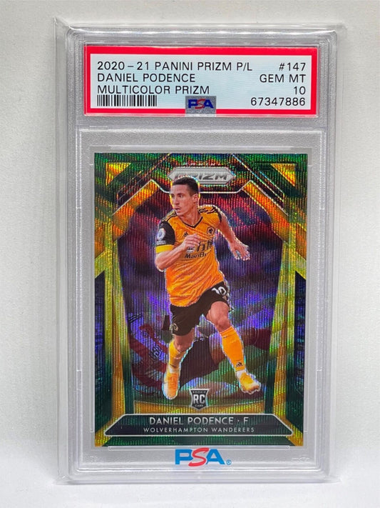 DANIEL PODENCE 2020-21 PANINI PRIZM EPL MULTICOLOR #147 ROOKIE RC PSA 10 POP 1/1