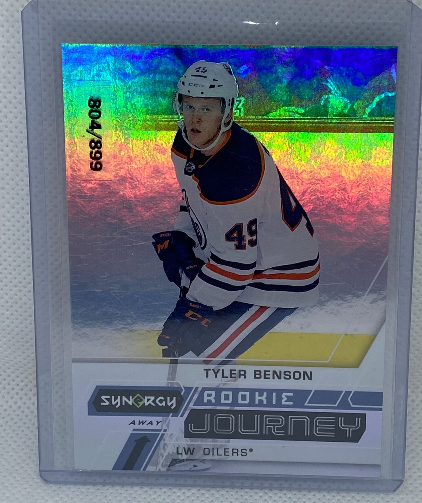 TYLER BENSON 2020-21 UPPER DECK SYNERGY AWAY ROOKIE JOURNEY RC #D 804/899