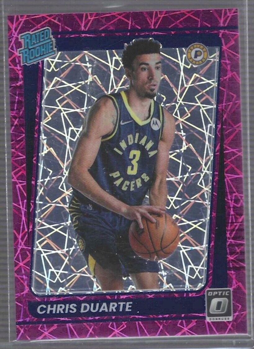 CHRIS DUARTE 2021-22 PANINI DONRUSS OPTIC PINK VELOCITY PRIZM ROOKIE RC #D 50/79