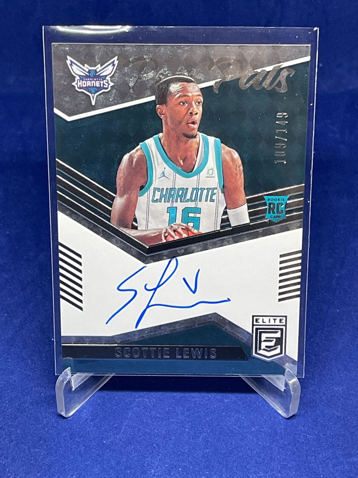SCOTTIE LEWIS 2021-22 PANINI DONRUSS ELITE PEN PENS ON CARD AUTO RC #D 109/149