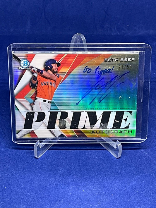 SETH BEER 2019 BOWMAN CHROME PRIME AUTO INSCRIPTION PROSPECT #D /50