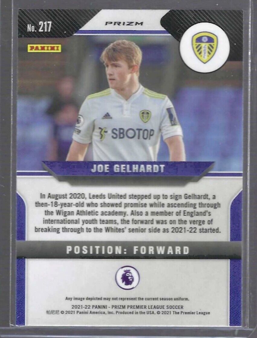 JOE GELHARDT 2021-22 PANINI PRIZM EPL TRI COLOR PRIZM ROOKIE RC #217