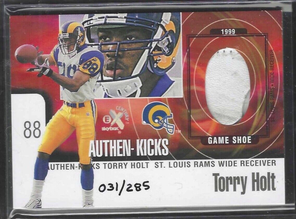 TORRY HOLT 1999 FLEER SKYBOX GAME USED SHOE PATCH #D 031/285