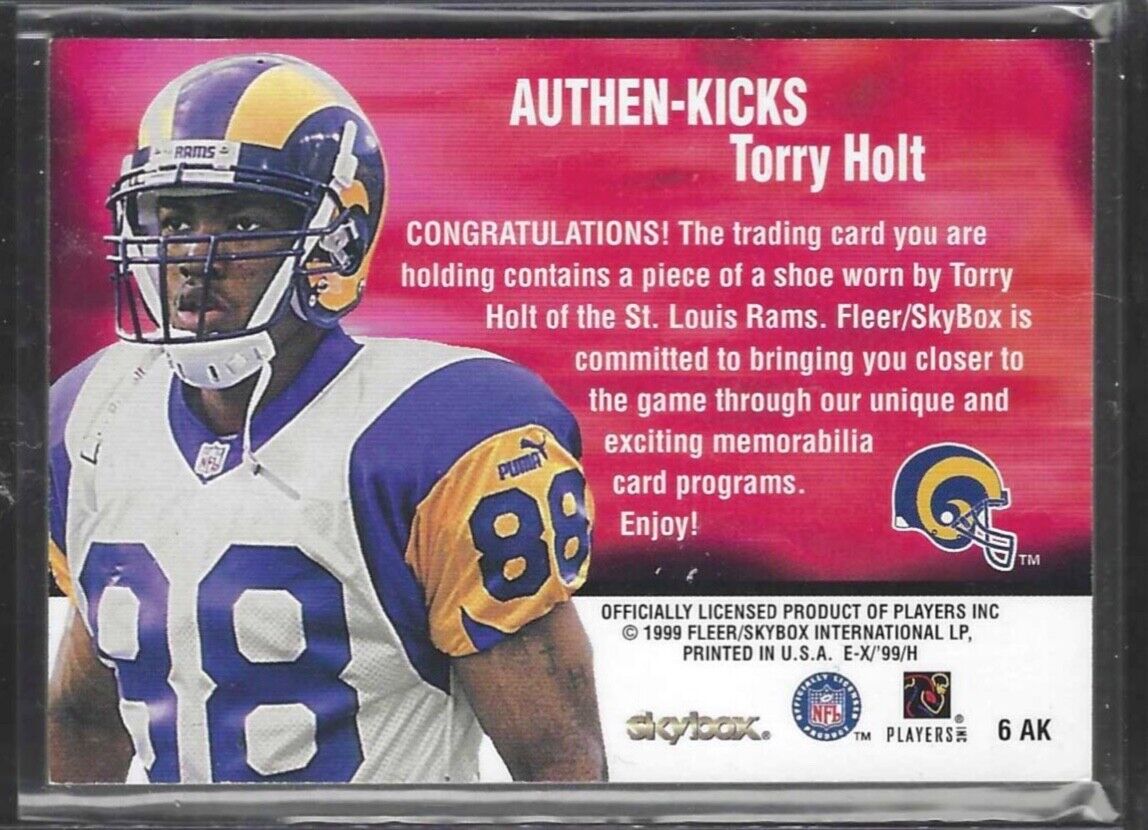 TORRY HOLT 1999 FLEER SKYBOX GAME USED SHOE PATCH #D 031/285