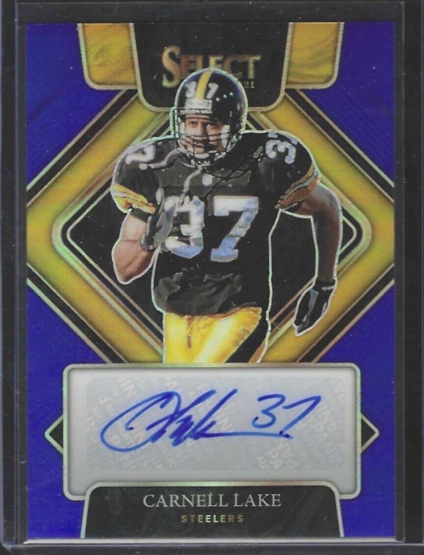 CARNELL LAKE 2021 PANINI SELECT BLUE PRIZM AUTO #D 94/99