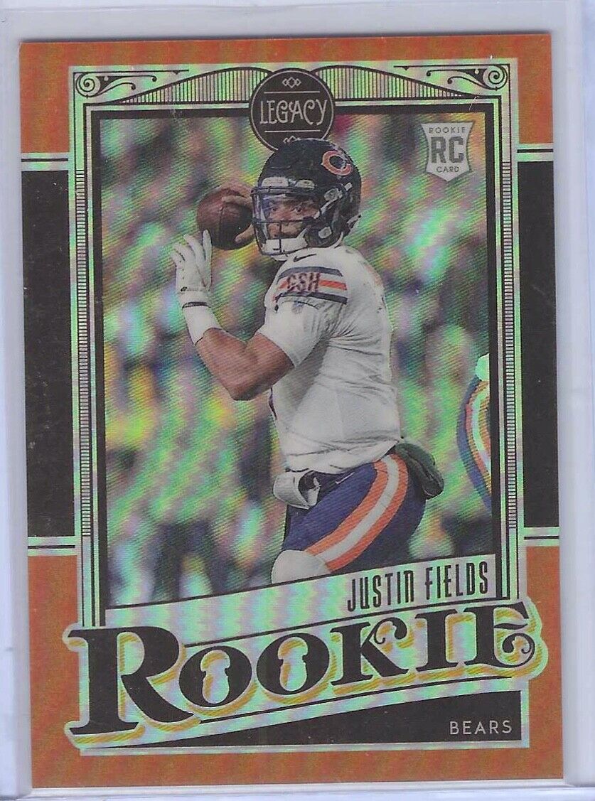 JUSTIN FIELDS 2021 PANINI CHRONICLES LEGACY ORANGE PRIZM ROOKIE RC #D 56/75
