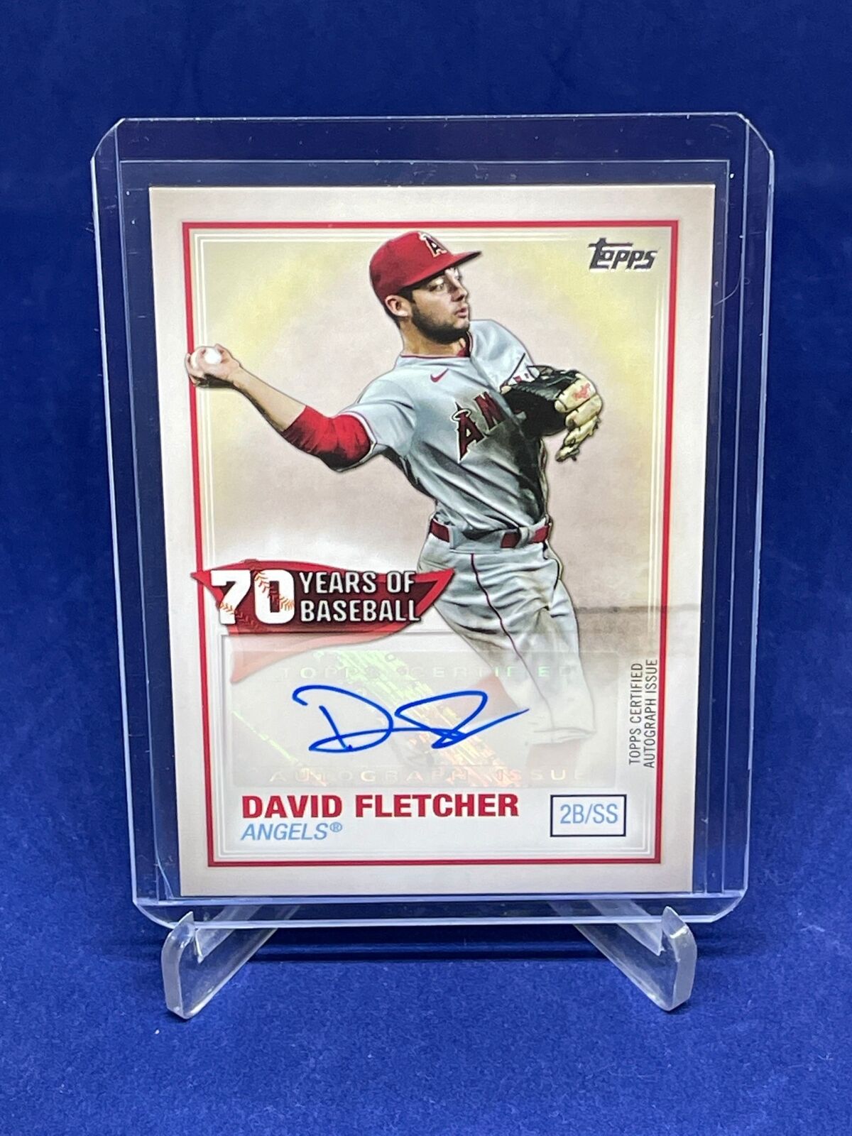 DAVID FLETCHER 2021 TOPPS 70 YEARS OF BASEBALL AUTO