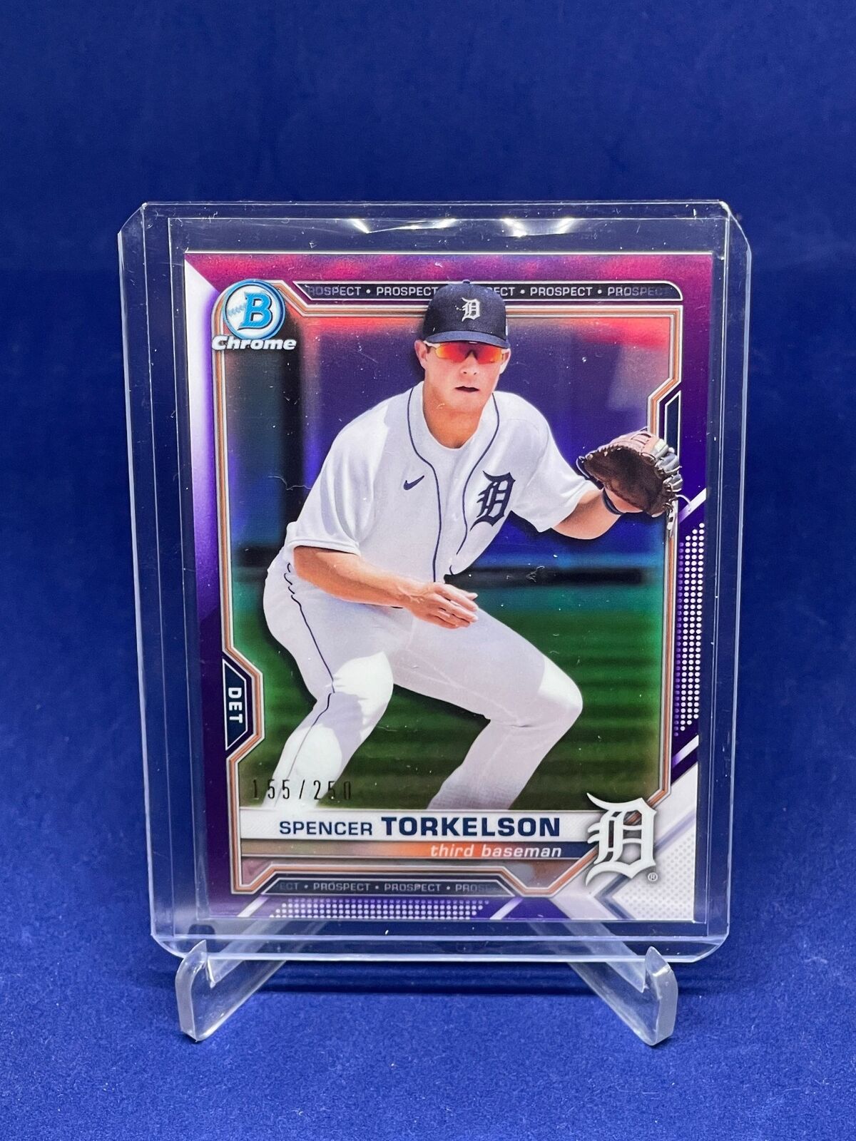 SPENCER TORKELSON 2021 BOWMAN CHROME PURPLE REFRACTOR PROSPECT #D 155/250