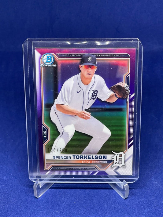 SPENCER TORKELSON 2021 BOWMAN CHROME PURPLE REFRACTOR PROSPECT #D 155/250