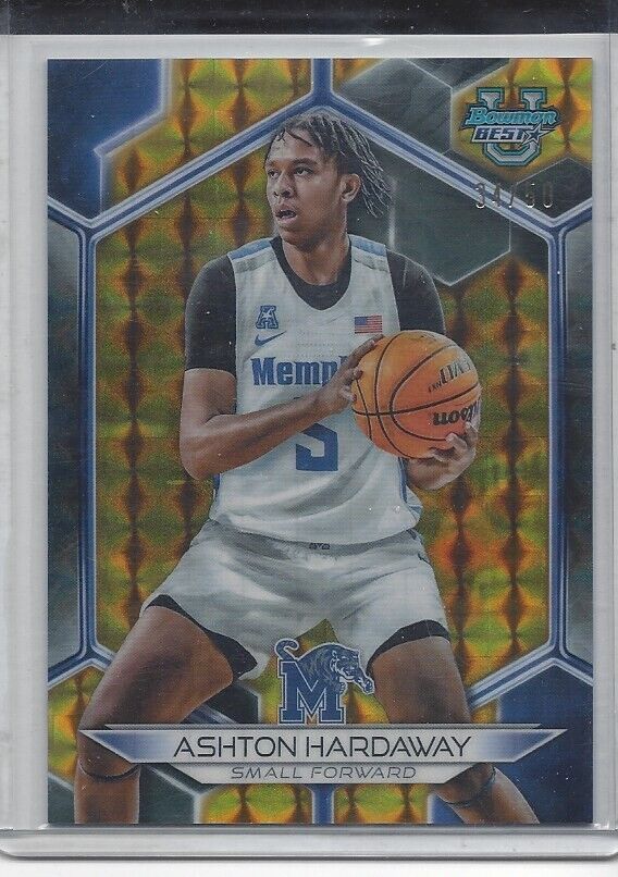 ASHTON HARDAWAY 2023 BOWMANS BEST GOLD GEOMETRIC MEMPHIS REFRACTOR #D 34/50