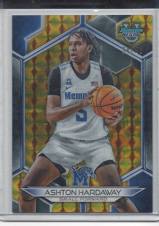 ASHTON HARDAWAY 2023 BOWMANS BEST GOLD GEOMETRIC MEMPHIS REFRACTOR #D 34/50