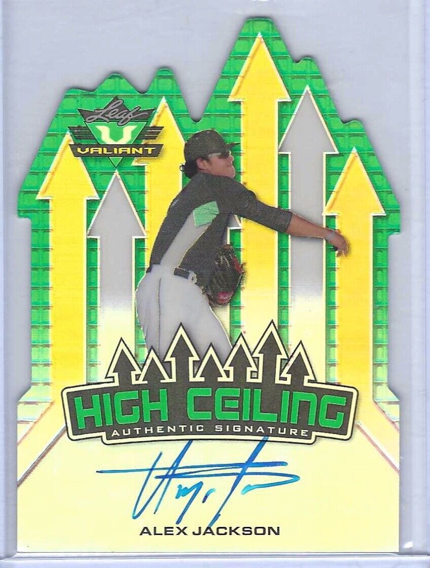 ALEX JACKSON 2014 LEAF VALIANT SILVER PRIZM DIE CUT PROSPECT AUTO #HC-AJ1