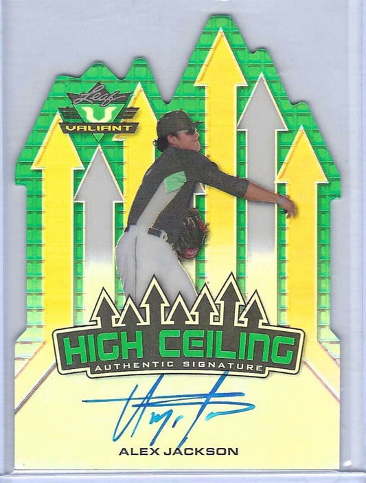 ALEX JACKSON 2014 LEAF VALIANT SILVER PRIZM DIE CUT PROSPECT AUTO #HC-AJ1
