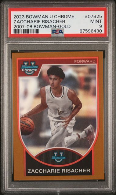 ZACCHARIE RISACHER 2023 BOWMAN CHROME 07-08 BOWMAN GOLD REFRACTOR /50 PSA 9 POP2