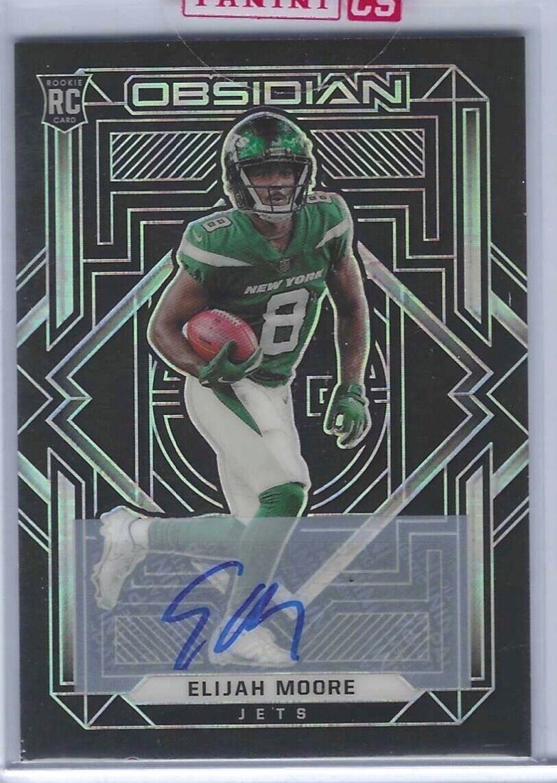 ELIJAH MOORE 2021 PANINI OBSIDIAN SILVER ETCH ROOKIE AUTO RC #D 004/199