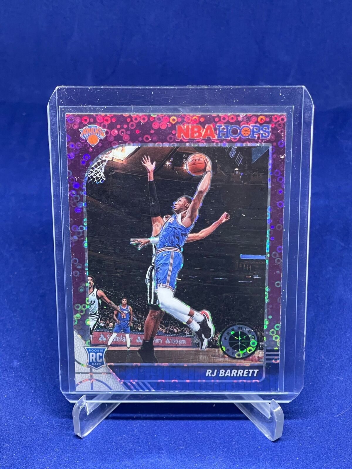 RJ BARRETT 2019-20 PANINI NBA HOOPS PREMIUM PURPLE DISCO PRIZM ROOKIE RC #201
