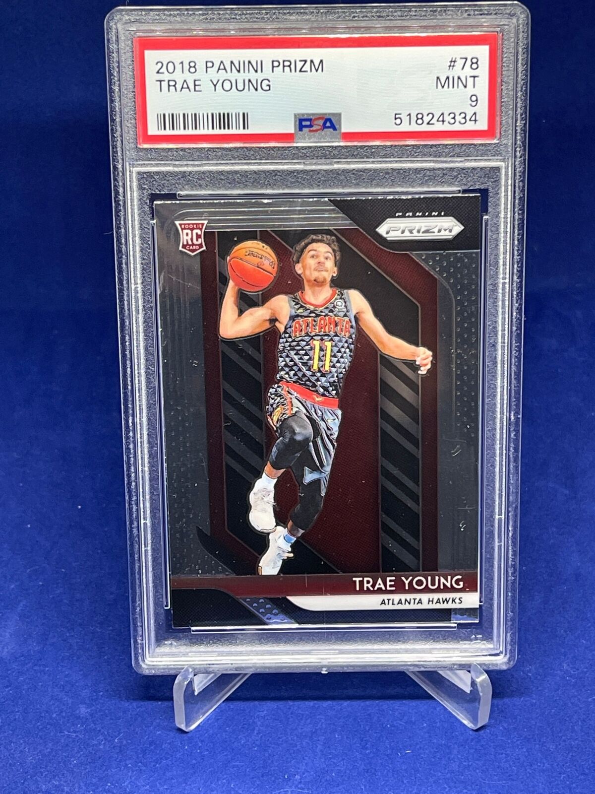 TRAE YOUNG 2018-19 PANINI PRIZM ROOKIE RC #78 PSA 9 MINT