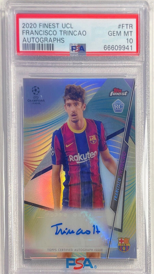 FRANCISCO TRINCAO 2020-21 TOPPS FINEST UCL AUTO REFRACTOR RC PSA 10 GEM POP 2