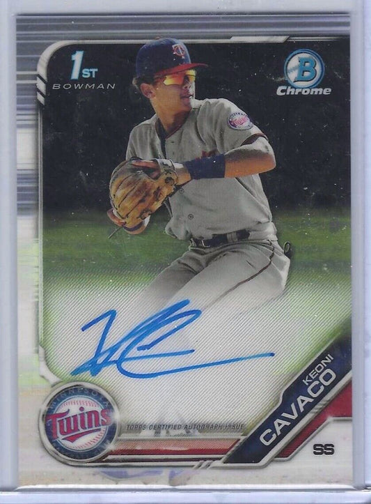 KEONI CAVACO 2019 BOWMAN CHROME 1ST BOWMAN PROSPECT AUTO #CDA-KC