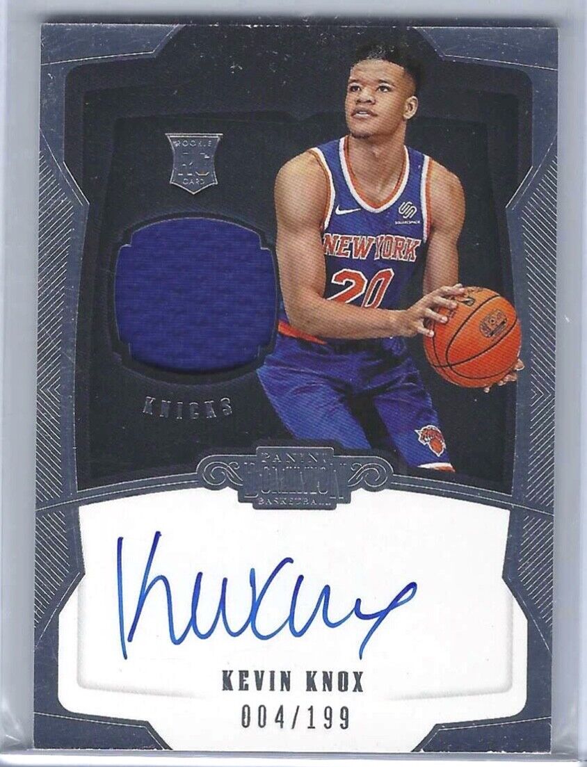 KEVIN KNOX 2018-19 PANINI DOMINION ROOKIE PATCH AUTO RC #D 004/199