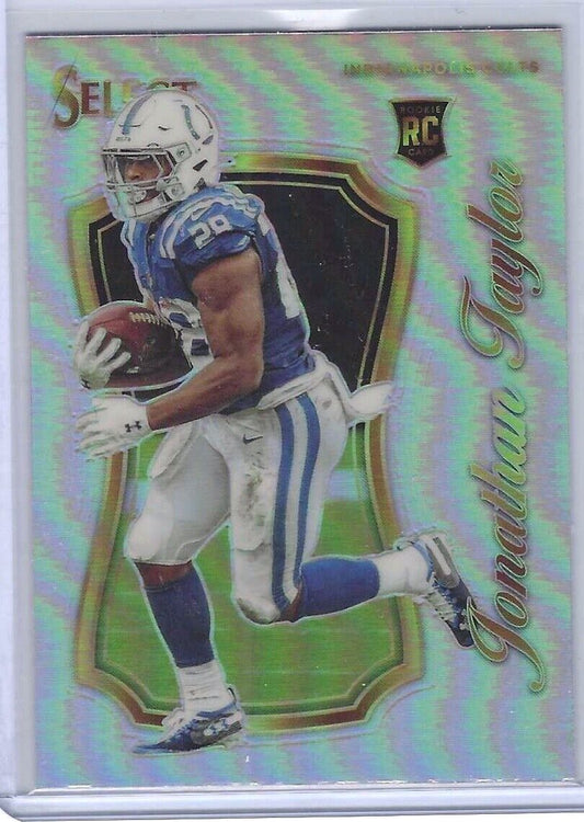 JONATHAN TAYLOR 2020 PANINI SELECT CERTIFIED SILVER PRIZM ROOKIE RC #SCR-16