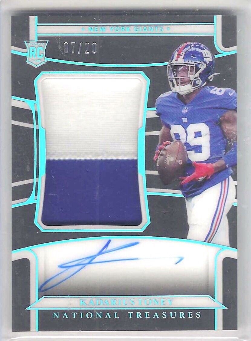 KADARIUS TONEY 2021 PANINI NATIONAL TREASURES MIDNIGHT RPA PATCH AUTO RC #D 7/20