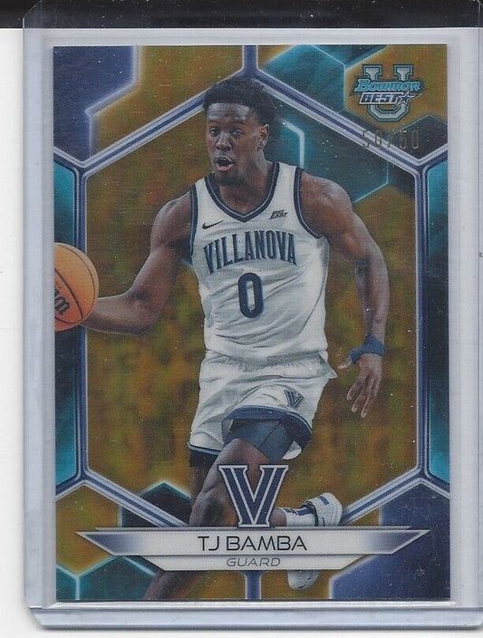 TJ BAMBA 2023 BOWMANS BEST GOLD VILLANOVA REFRACTOR #D 50/50