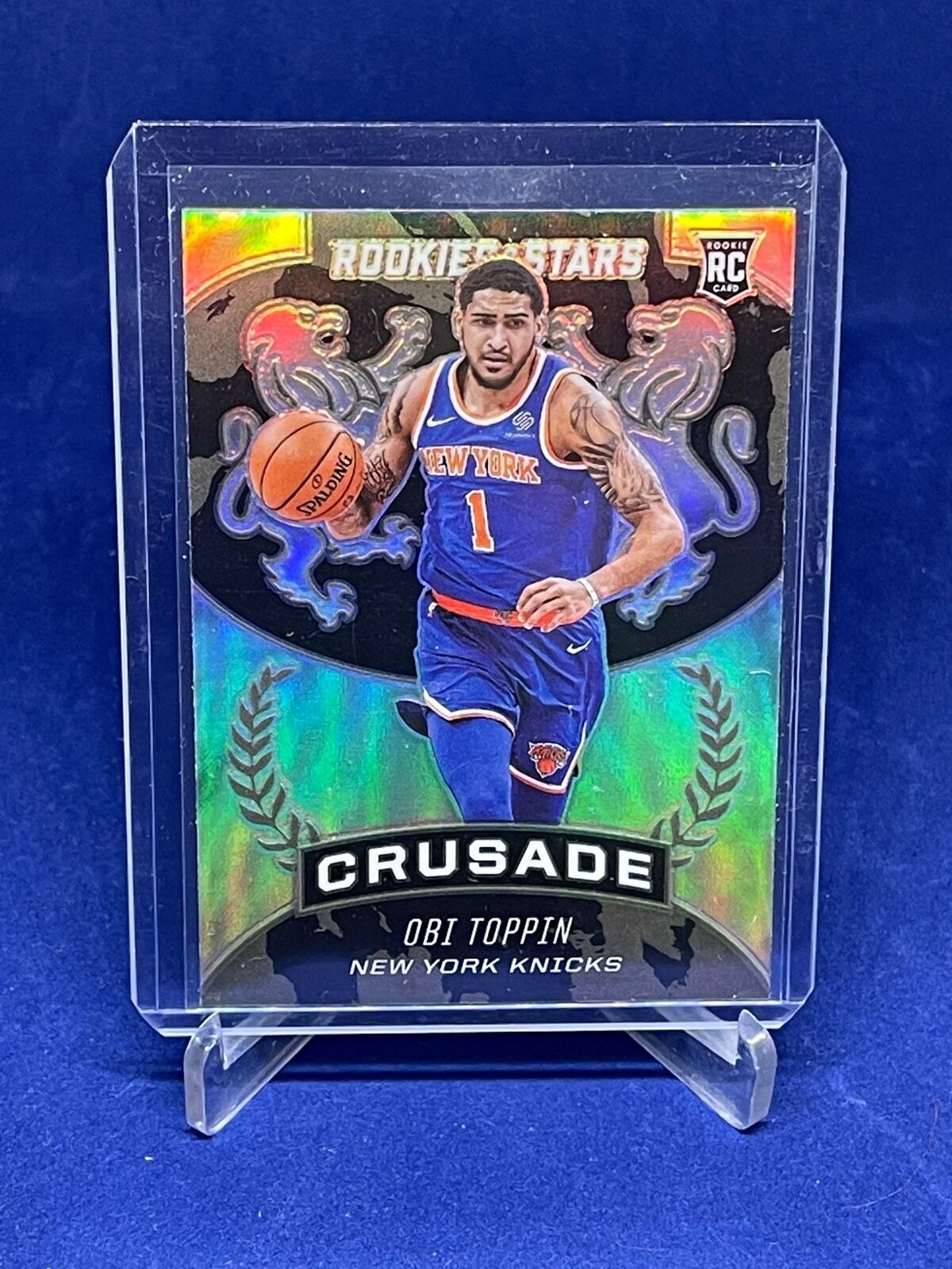 OBI TOPPIN 2020-21 PANINI CHRONICLES CRUSADE SILVER PRIZM RC #532