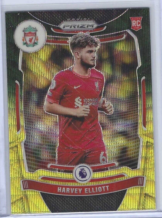 HARVEY ELLIOTT 2021-22 PANINI PRIZM EPL TRICOLOR WAVE PRIZM ROOKIE RC #87
