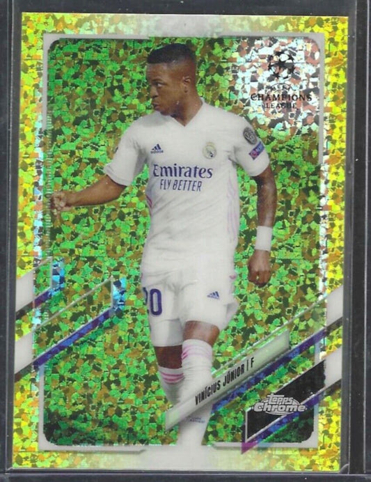 VINICIUS JUNIOR 2020-21 TOPPS CHROME YELLOW MINI DIAMOND REFRACTOR #D 016/299