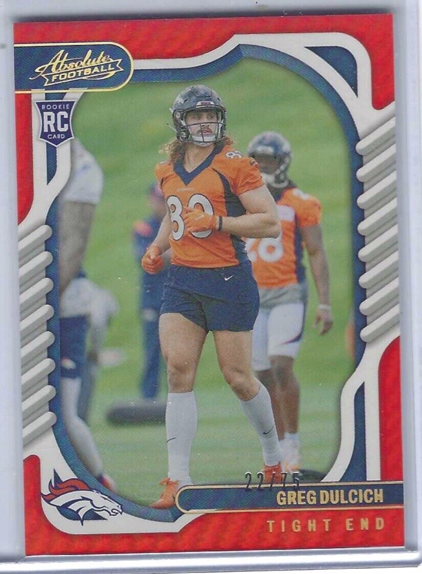 GREG DULCICH 2022 PANINI ABSOLUTE ORANGE FOIL ROOKIE RC #D 22/75