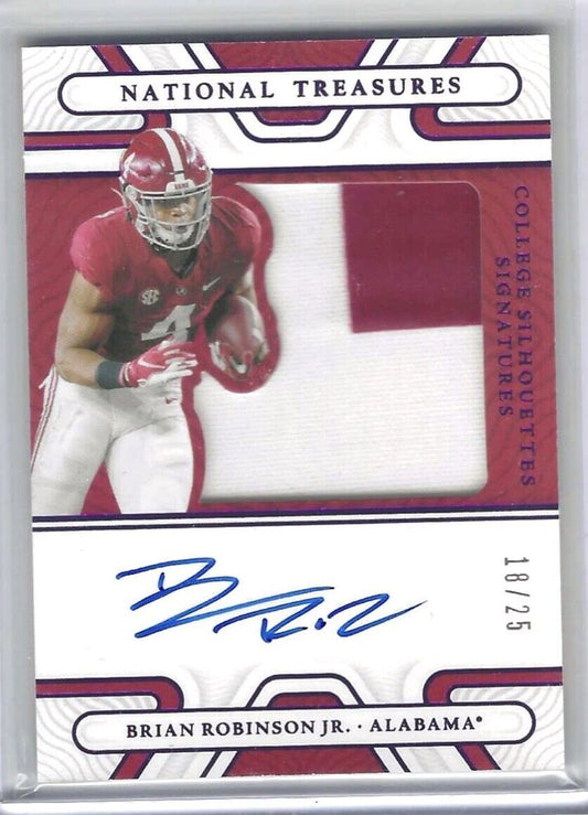 BRIAN ROBINSON 2022 PANINI NATIONAL TREASURES COLLEGIATE PATCH AUTO RC #D /25
