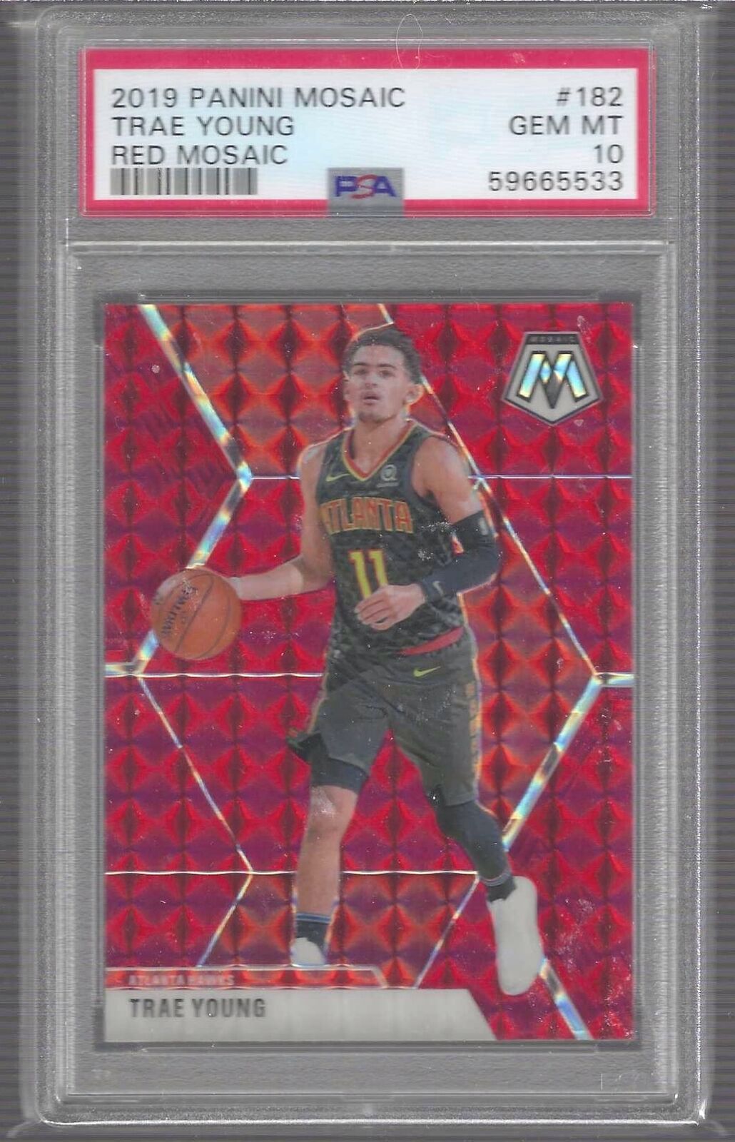 TRAE YOUNG 2019 PANINI MOSAIC RED MOSAIC PRIZM PSA 10 GEM MINT