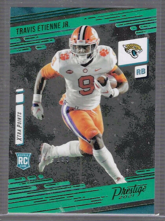 TRAVIS ETIENNE JR 2021 PANINI PRESTIGE GREEN FOIL XTRA POINTS RC #D 070/199