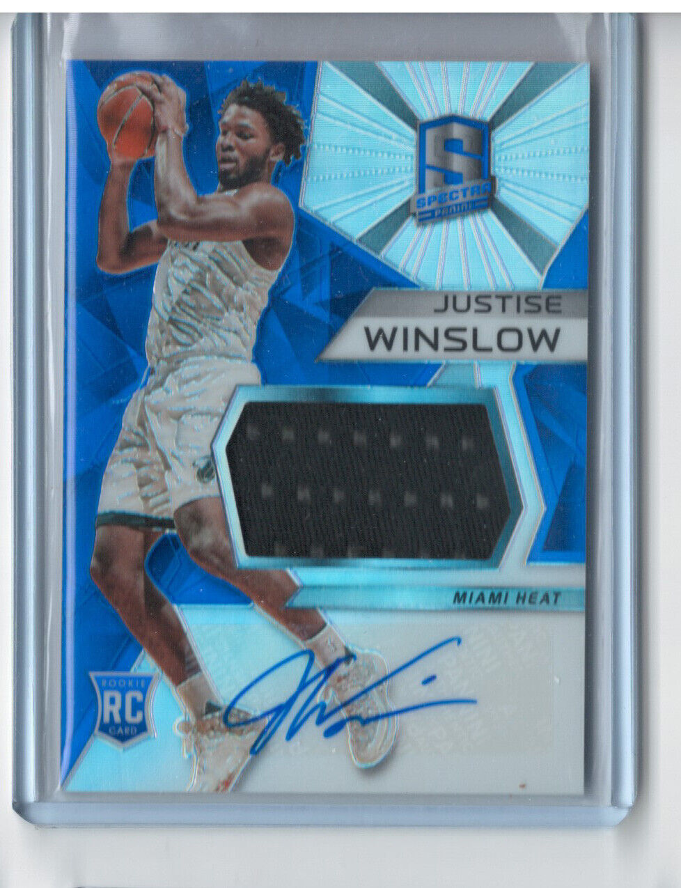 JUSTISE WINSLOW 2015-16 PANINI SPECTRA ROOKIE JERSEY AUTO BLUE PRIZM RC