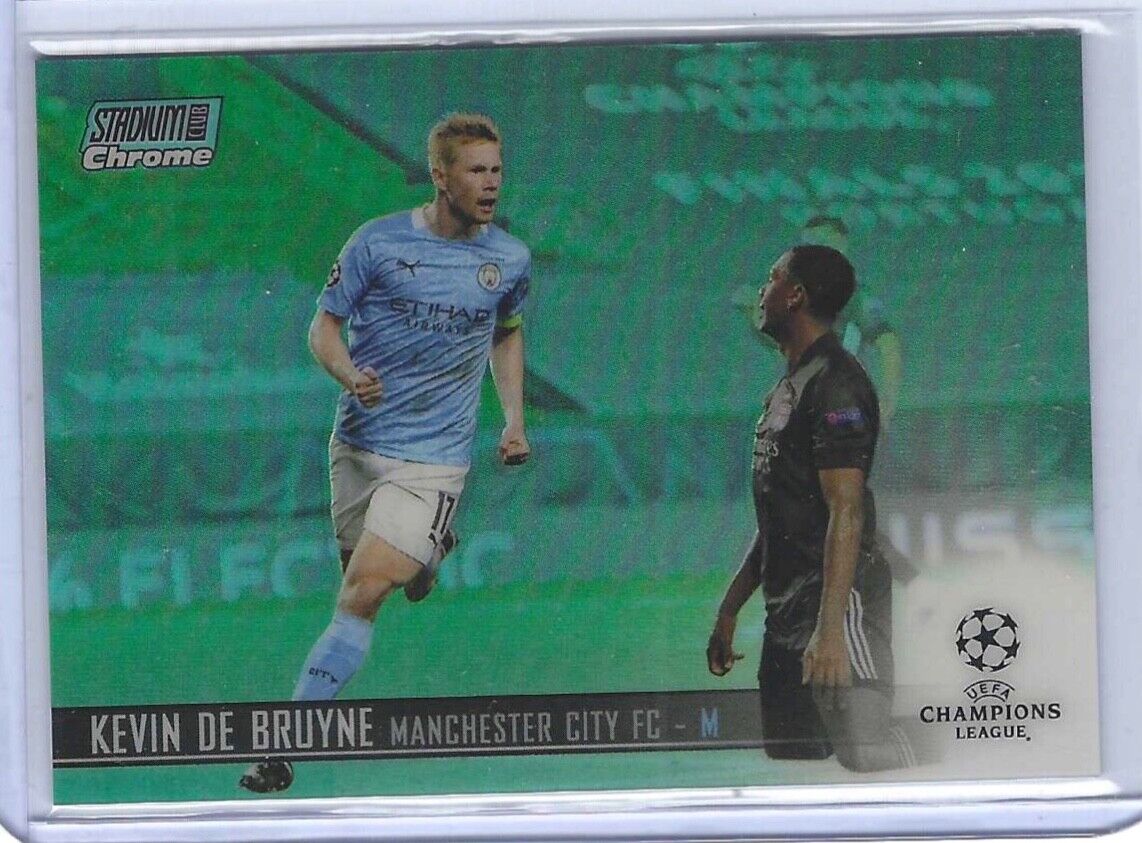 KEVIN DE BRUYNE 2020-21 TOPPS STADIUM CLUB CHROME AQUA REFRACTOR #D /199
