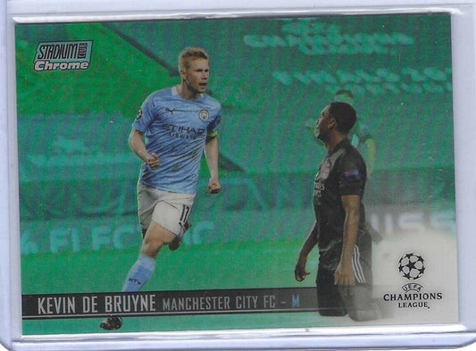 KEVIN DE BRUYNE 2020-21 TOPPS STADIUM CLUB CHROME AQUA REFRACTOR #D /199