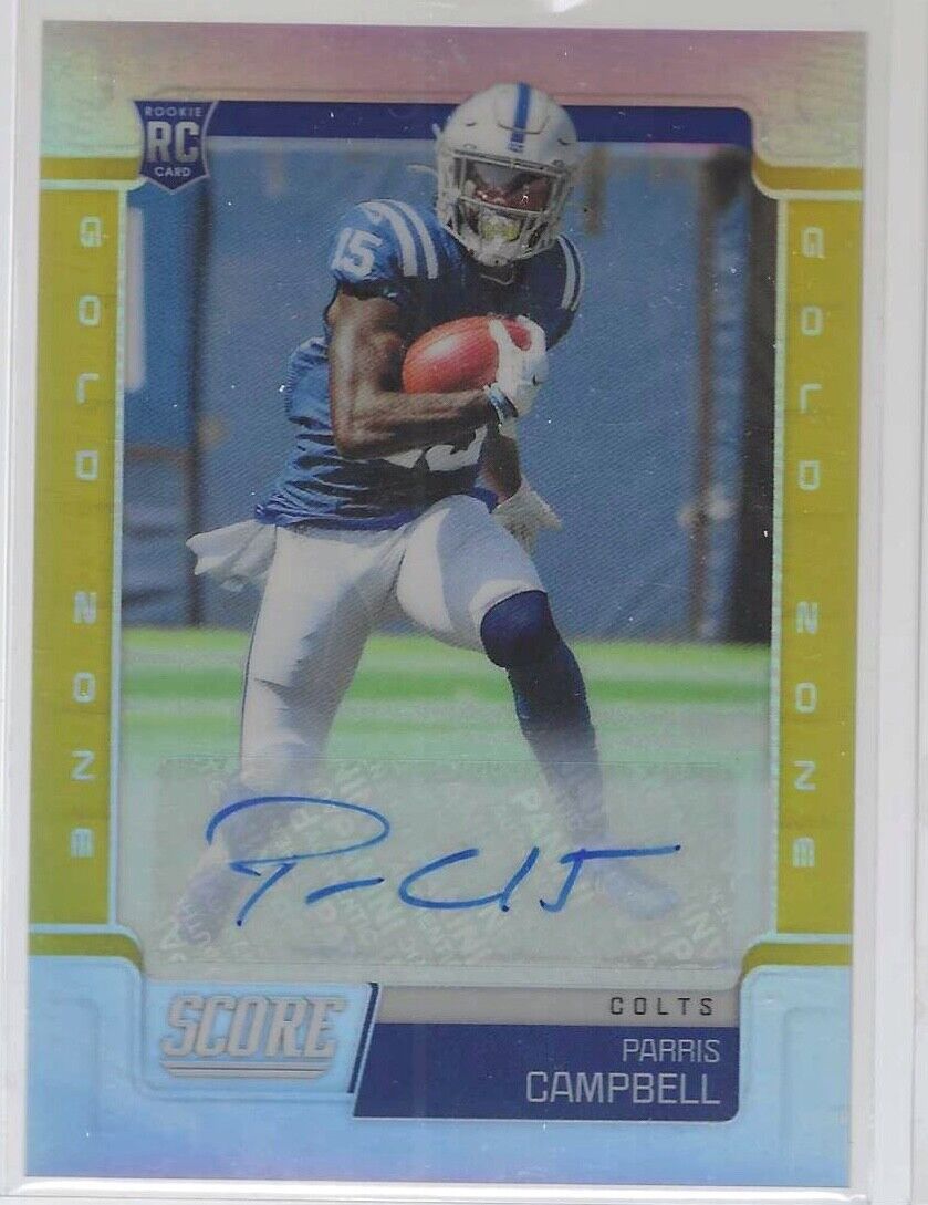 PARRIS CAMPBELL 2019 PANINI CHRONICLES SCORE GOLD ZONE ROOKIE AUTO RC #D 09/50