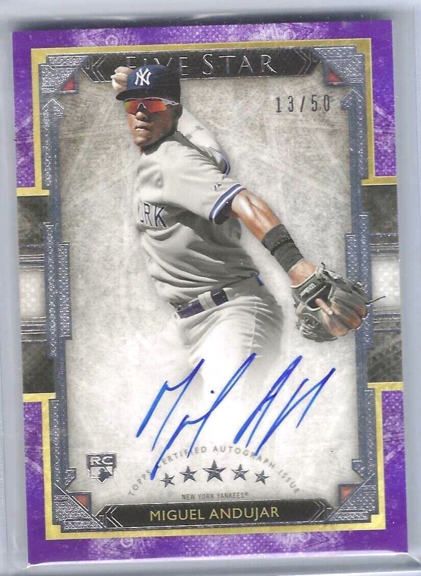 MIGUEL ANDUJAR 2018 TOPPS FIVE STAR PURPLE ROOKIE AUTO RC #D 13/50