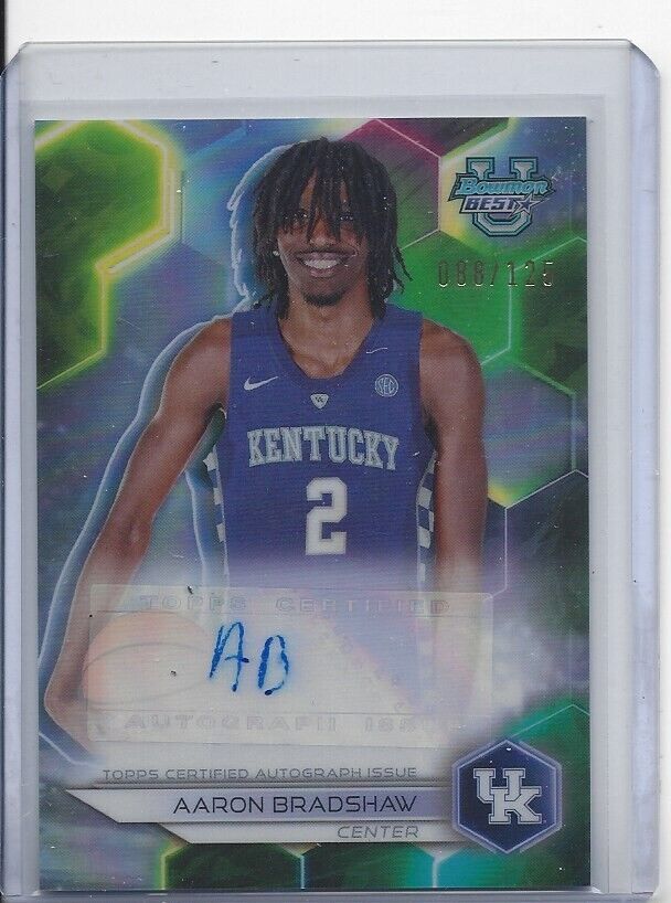 AARON BRADSHAW 2023 BOWMANS BEST UNIVERSITY KENTUCKY REFRACTOR AUTO #D 88/125