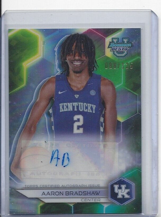 AARON BRADSHAW 2023 BOWMANS BEST UNIVERSITY KENTUCKY REFRACTOR AUTO #D 88/125