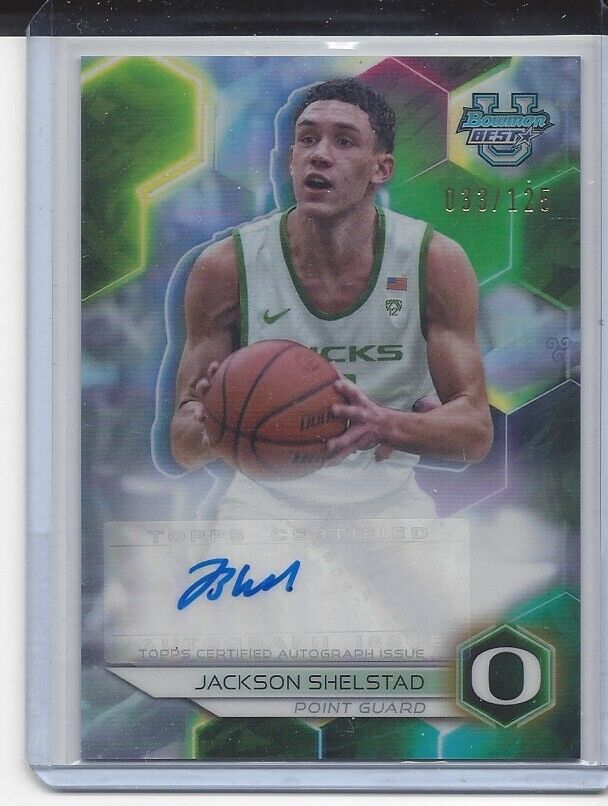 JACKSON SHELSTAD 2023 BOWMANS BEST UNIVERSITY OREGON REFRACTOR AUTO #D 33/125