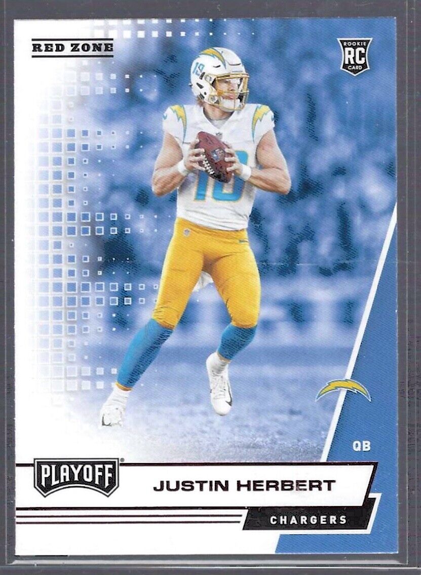 JUSTIN HERBERT 2020 PANINI PLAYOFF RED ZONE RC #203
